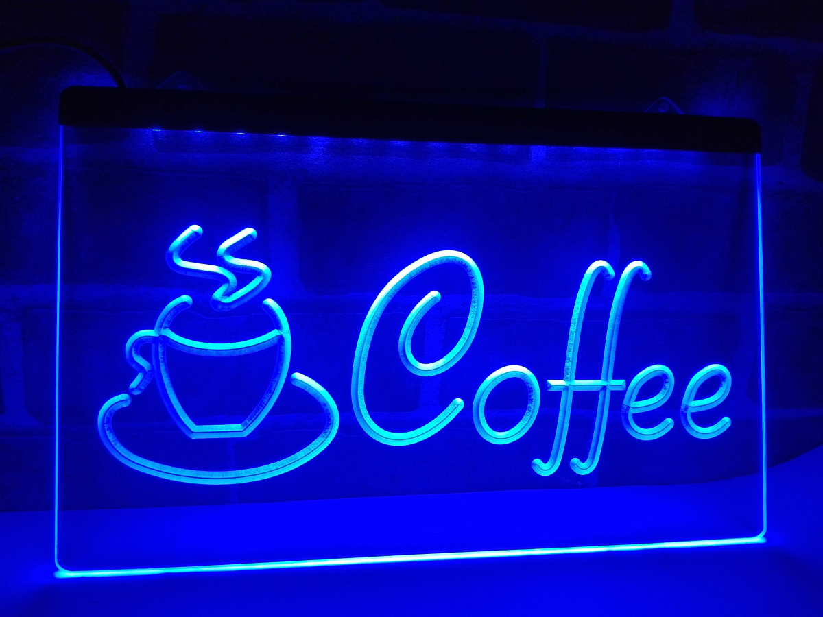Neon LED 3D Leucht-Schild Coffee, Leuchtreklame